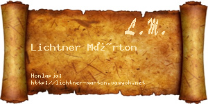 Lichtner Márton névjegykártya